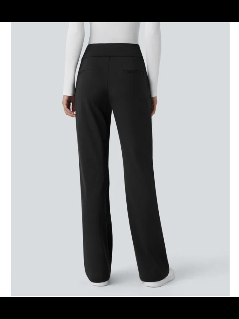 Halara Flex DayStrecth MidRise Women’s Black Wide-Flare Leg Pull-On Pants Tall - Picture 3 of 5